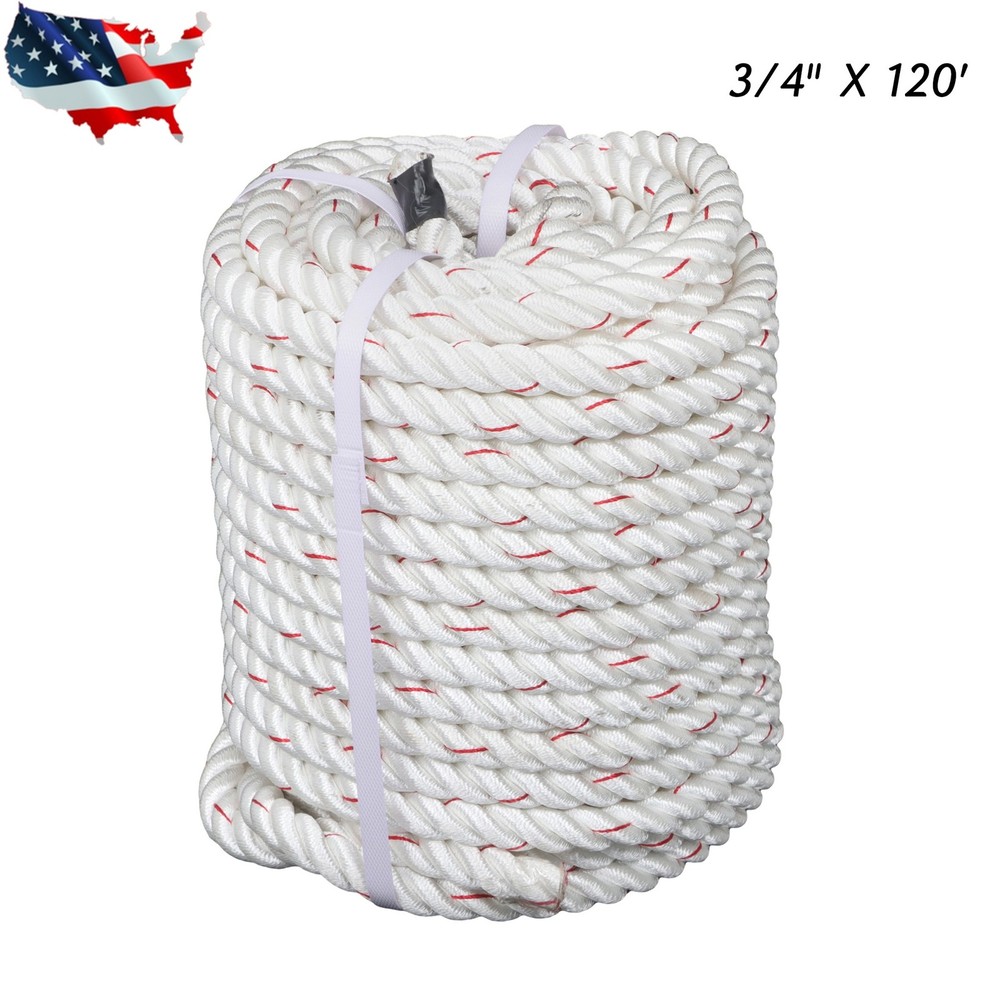Pulling Rigging Line 3/4" × 120' Double Braid Nylon Polyester Arborist Bull Rope