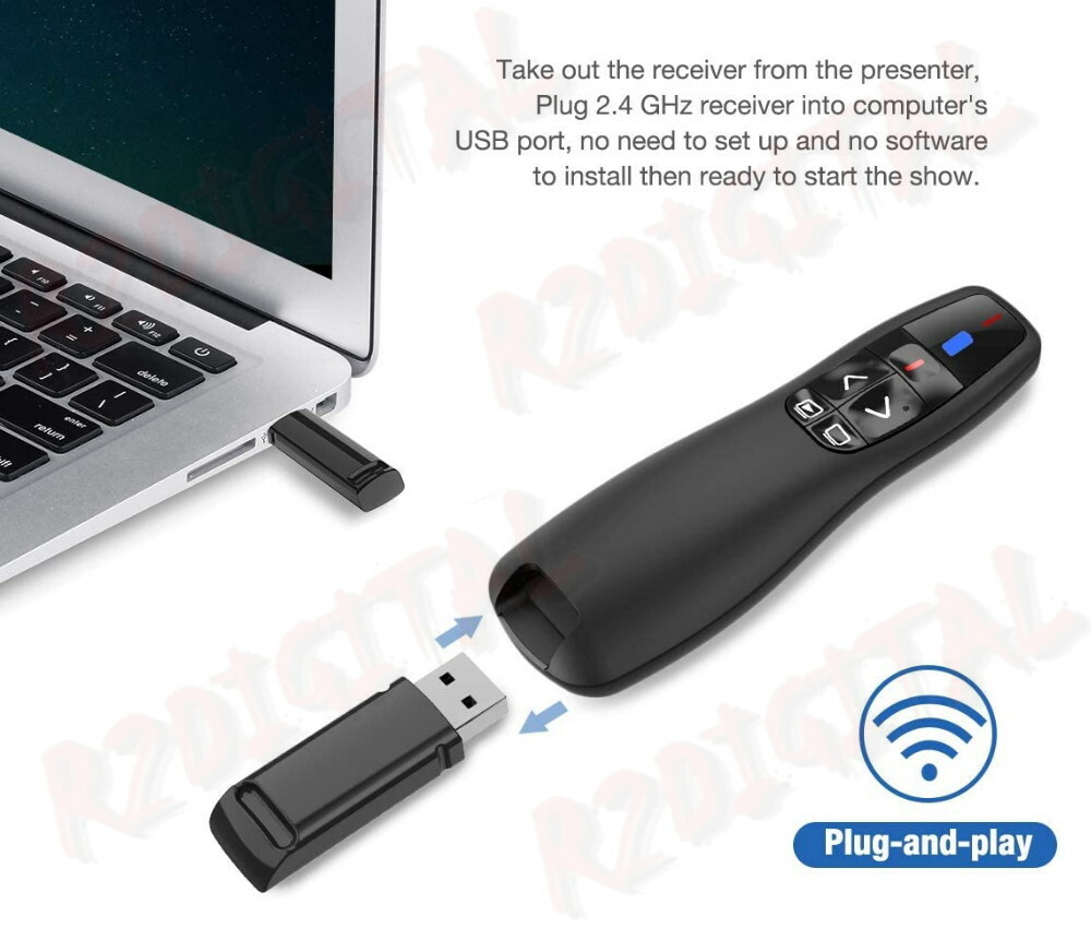 Wireless Laser Pointer Pen Presentations PC Remote USB 2.4GHz Keynote