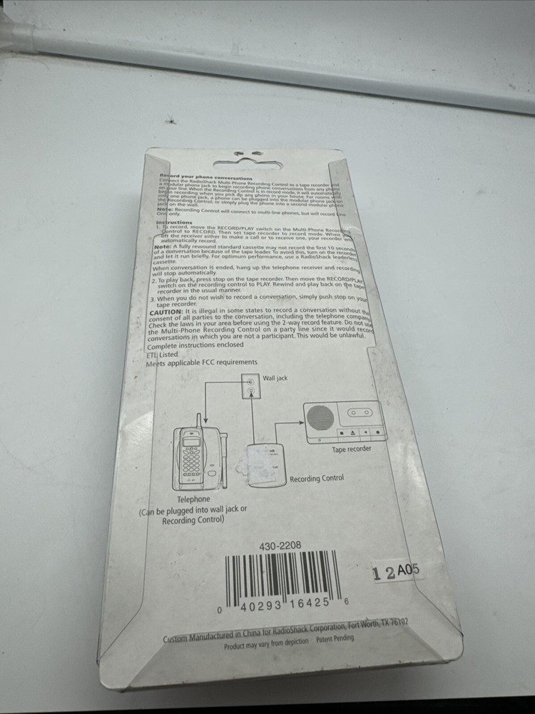 RadioShack Multi-Phone Recording Control