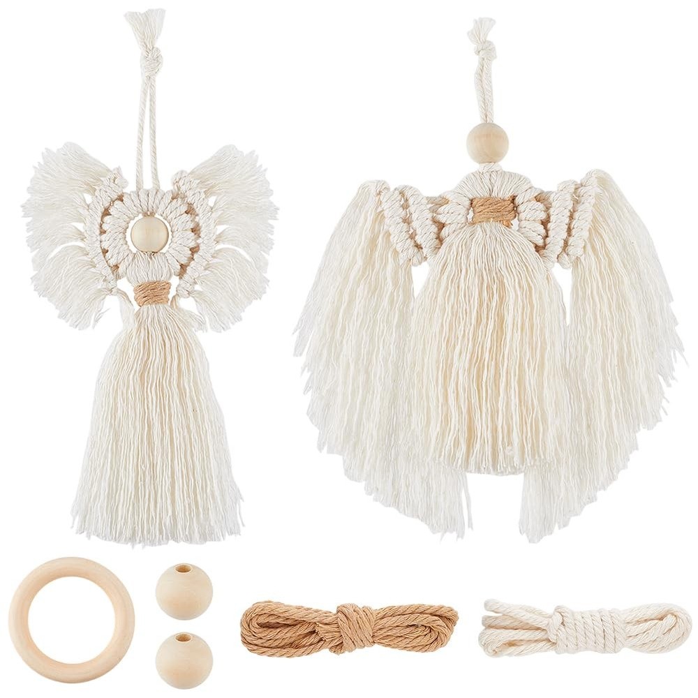 SUNNYCLUE 2 Sets Boho Macrame Kit Ornament Mixed Color