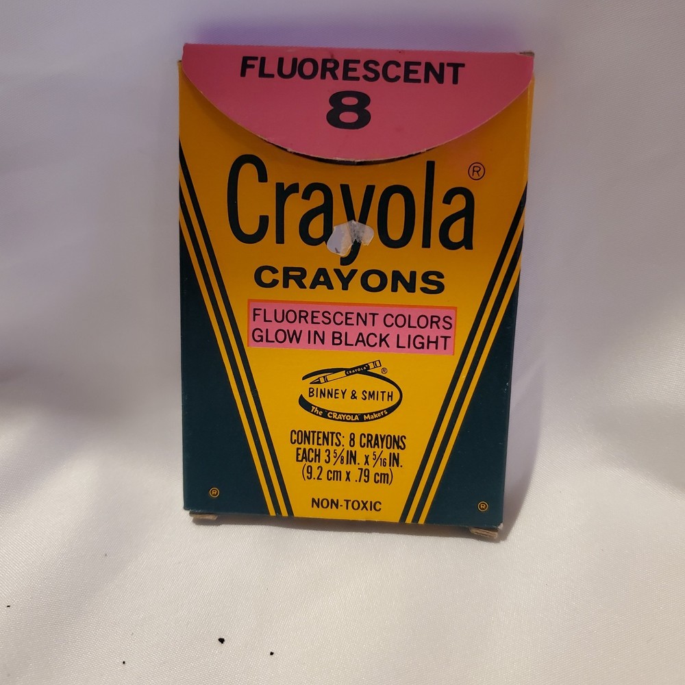 Crayola Fluorescent Crayons Binney & Smith 8 Count used Blacklight