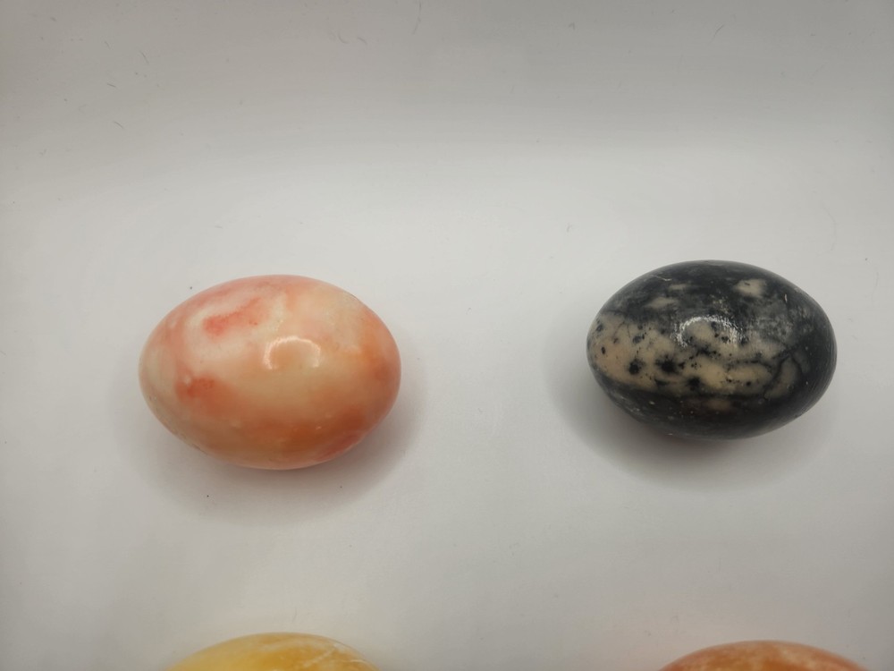 4 Natural Stone Polished Eggs 3”