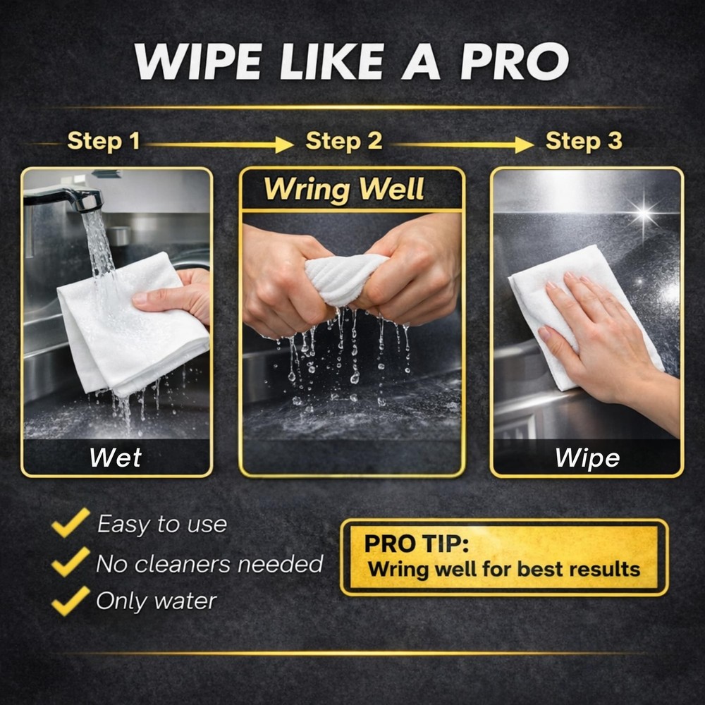 Microfiber Magic Streak Free Cleaning Cloth 3 Pack Clean Any Surface with Jus...