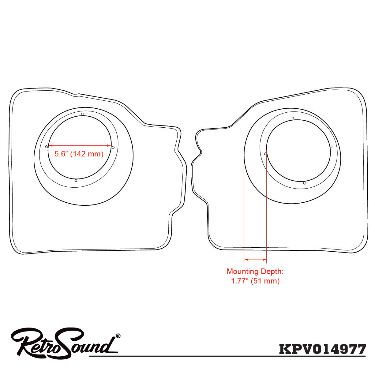 RetroSound Speaker Kick Panels For 1952-73 Volkswagen VW Beetle Sedan