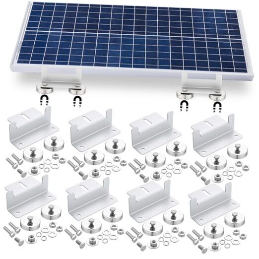 Pack 1200 Lbs No Drill Magnetic Solar Panel Mount Bracket Solar Panel 8
