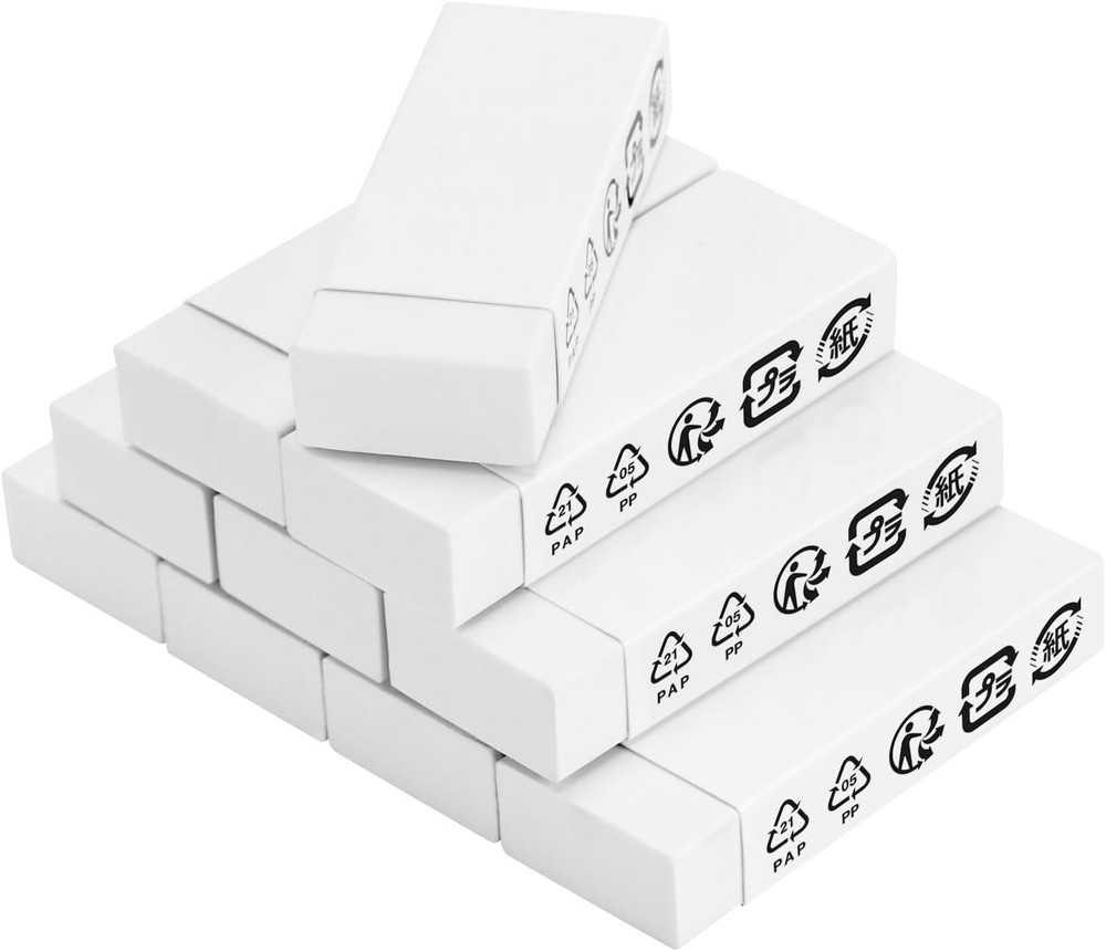 Amazon Basics Block White Eraser, 10 Count (Pack of 1)