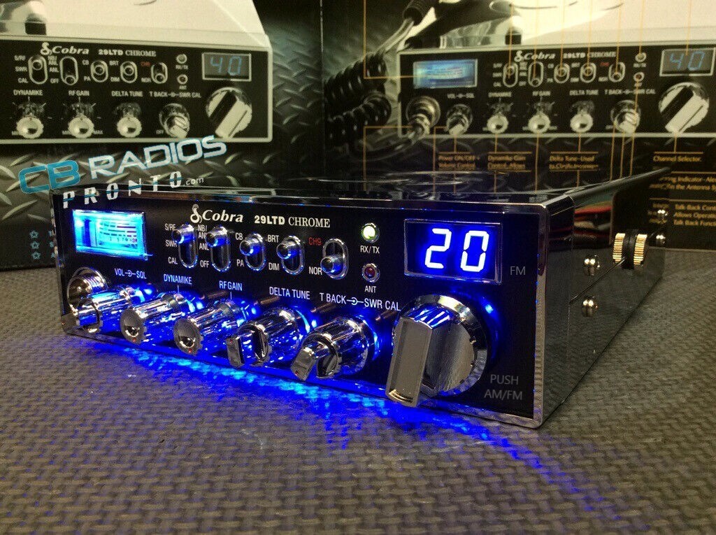 Cobra 29 LTD Chrome-BLUE NITRO LED LIGHT RINGS+PERFORMANCE TUNED+RECEIVE ENHANCE