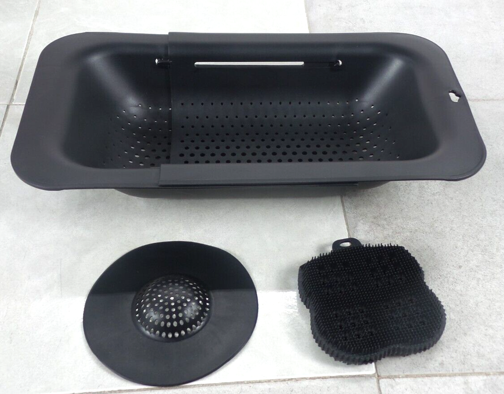 COLLAPSABLE SINK COLANDER AND STRAINER BLACK (O20094-1