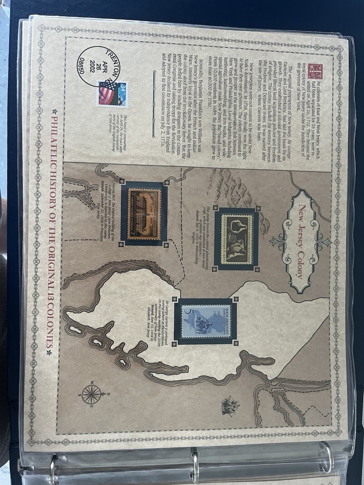 Philatelic History of The Original 13 Colonies - Stamp Book