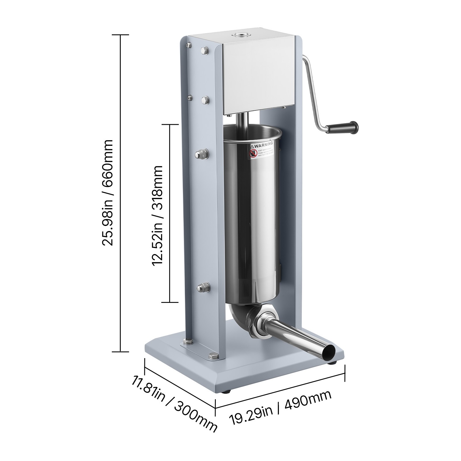 Uimoso Manual Sausage Maker 11 LBS / 5 L Dual-Speed Meat Filler with 5 Nozzles