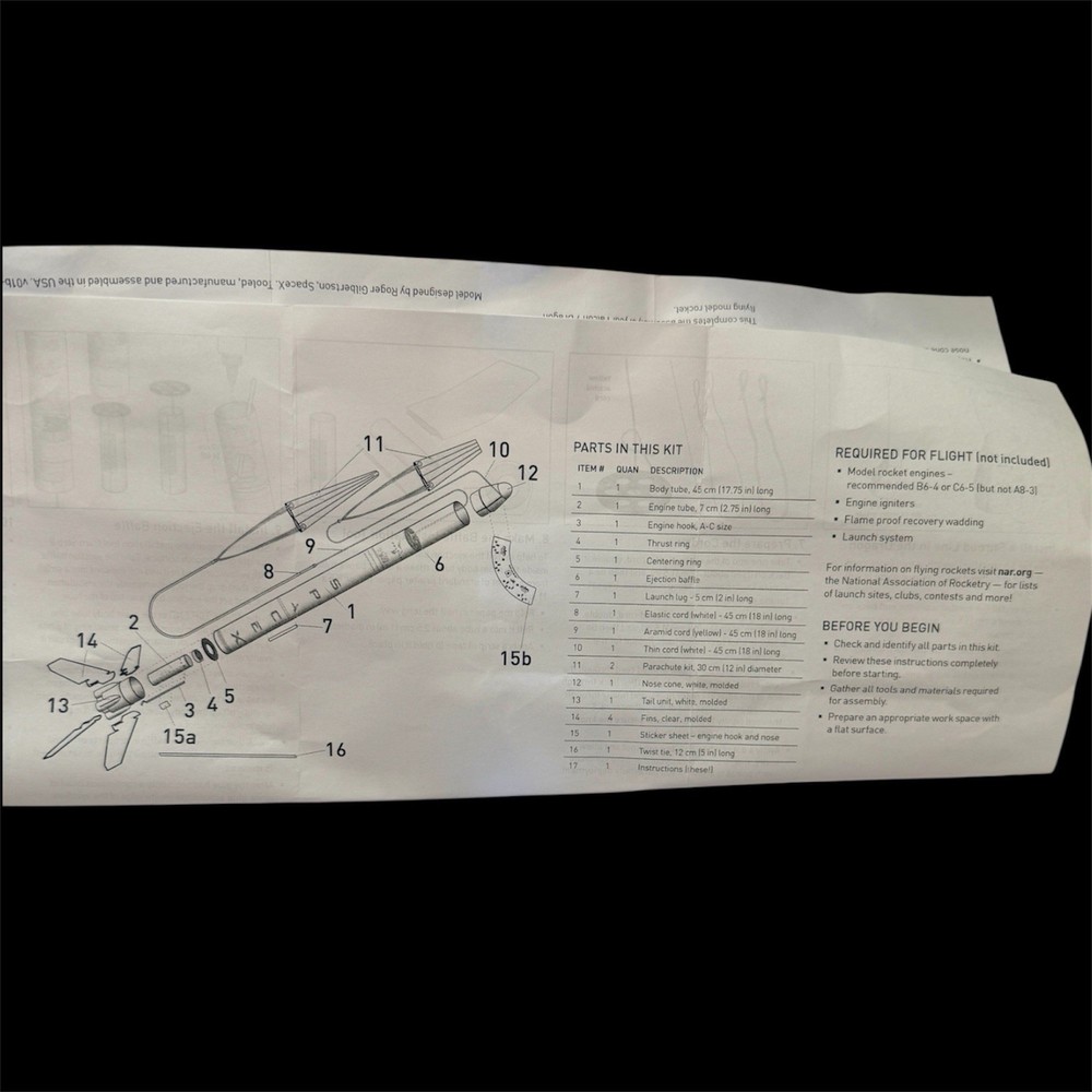 Spacex Falcon 9 & Dragon Flying Model Rocket Kit