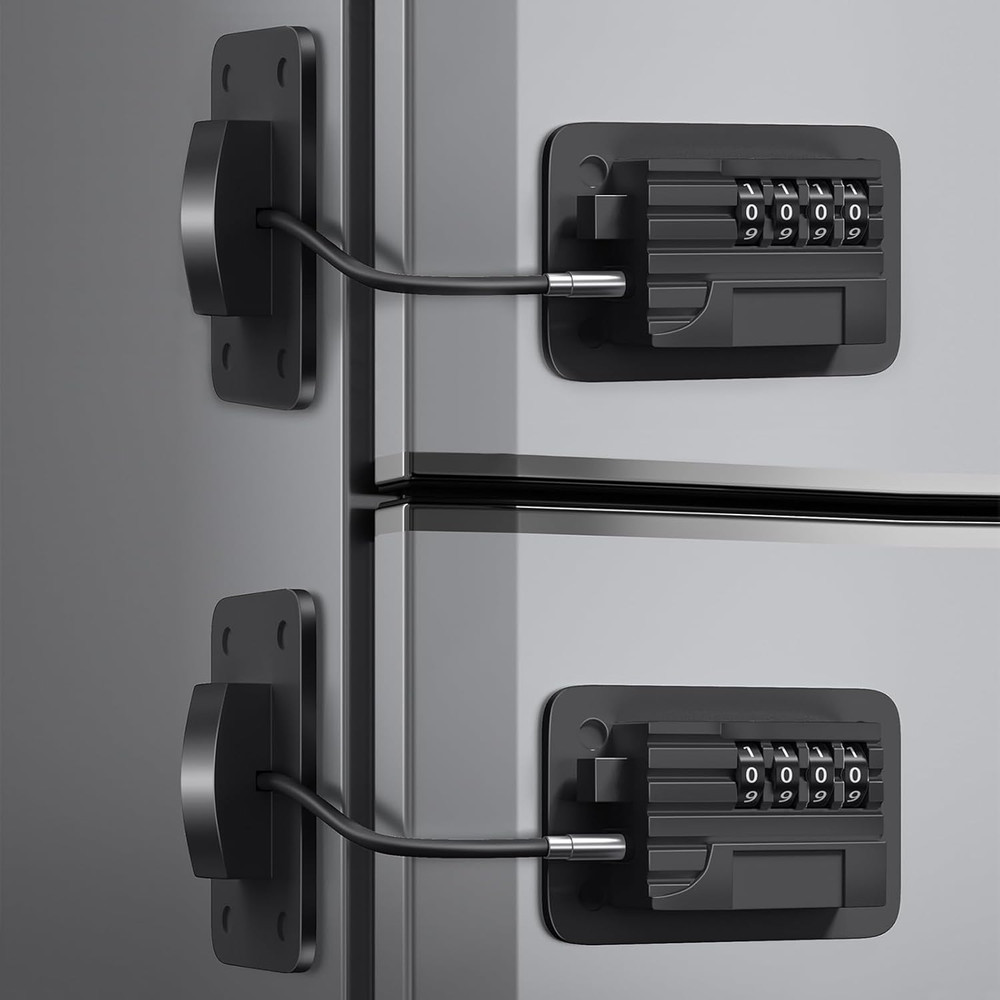 Fridge Lock (2 Pack), Heavy Duty Combination Refrigerator Lock, for Fridge, Cabi