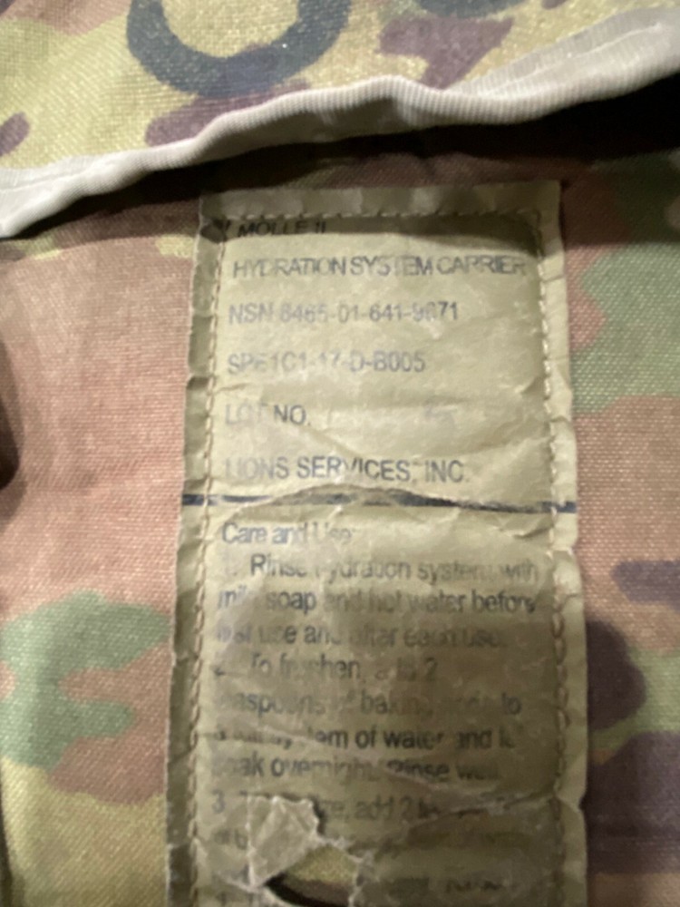 MOLLE II Hydration System Carrier OCP Multicam No Bladder