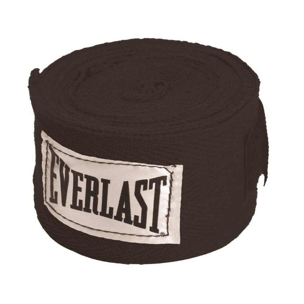 108" Boxing Hand Wraps – Black Poly-Cotton Adjustable Strap 2-Pack