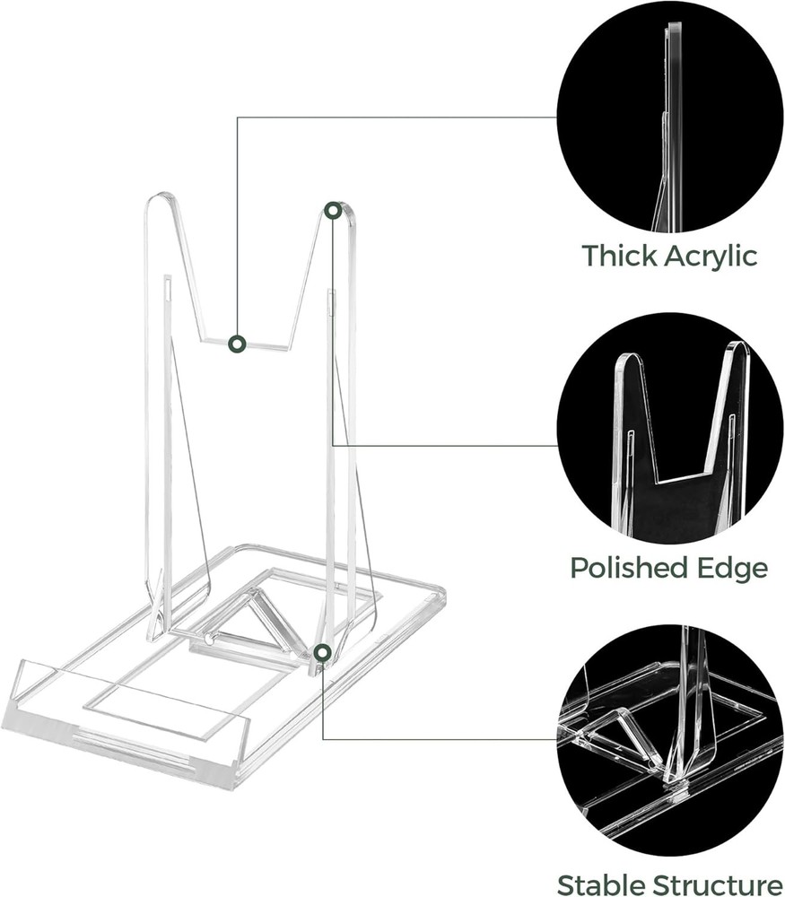 14 Pack Acrylic Book Display Stand Adjustable Clear Easel Holder Display