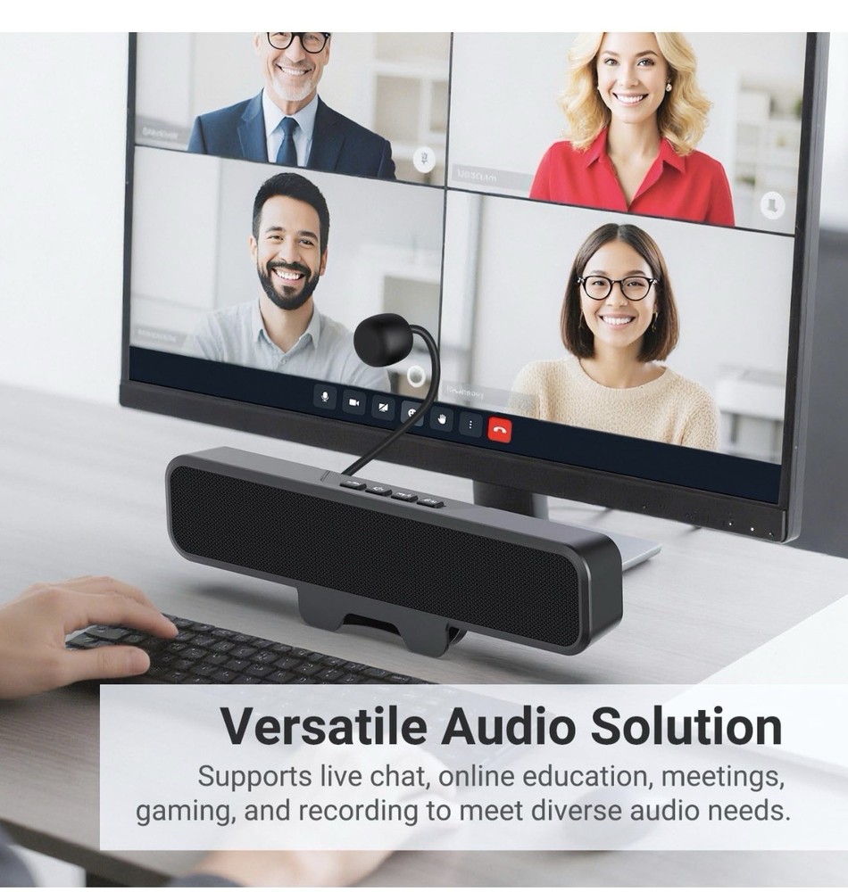 INGA Computer Speakers With Detachable Mic, Plug-And-Play