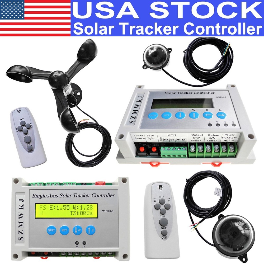 Solar Panel Tracker Controller W/ Wind Speed Sensor W/ Light Sensor W/ IR Remote