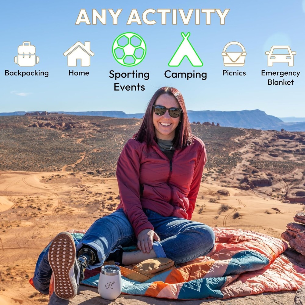 VERSATILE PACKABLE OUTDOOR CAMPING BLANKET, INSULATION, WARM DURABLE LIGHTWEIGHT