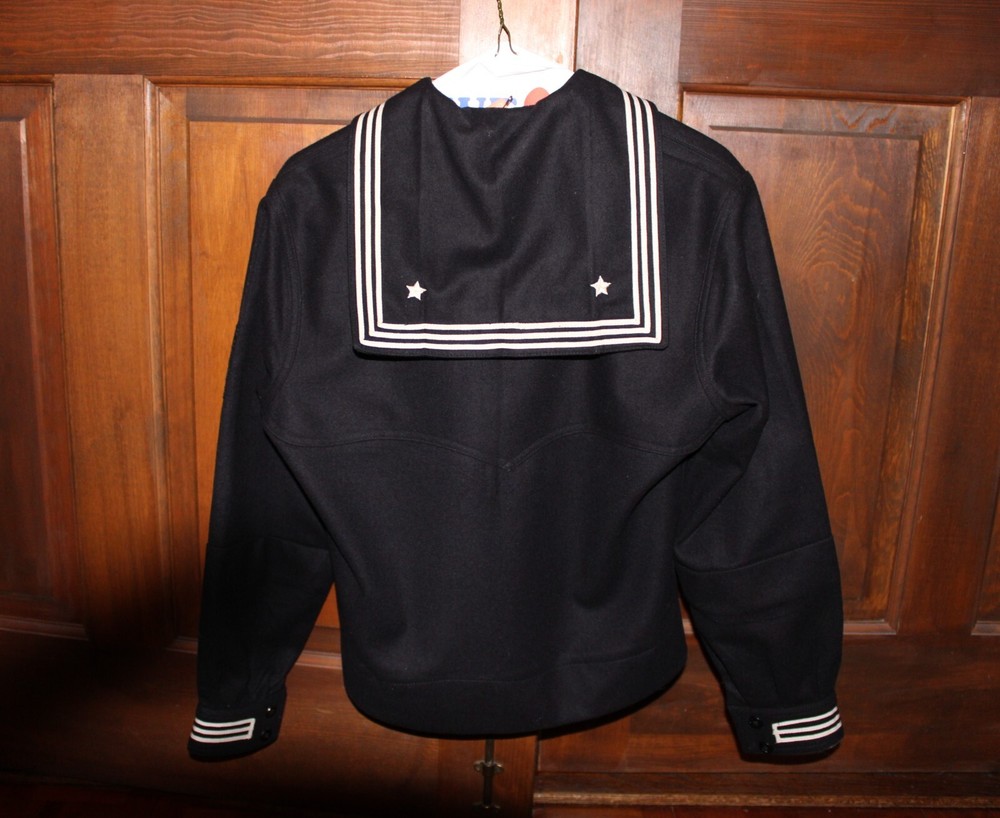 Vintage US Navy Uniform Wool Cracker Jack Top Gold Eagel & MO Propeller Patch