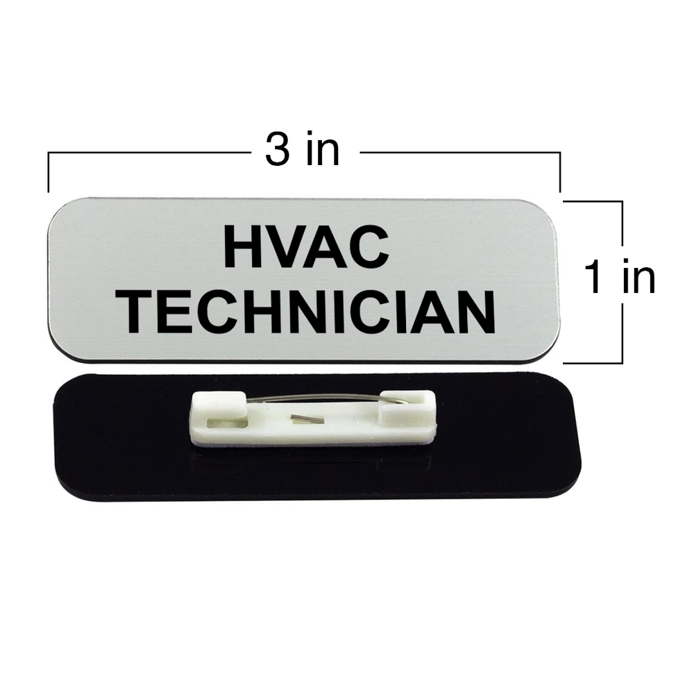 HVAC Technician 1 x 3" Name Tag/Badge, (3 Pack)