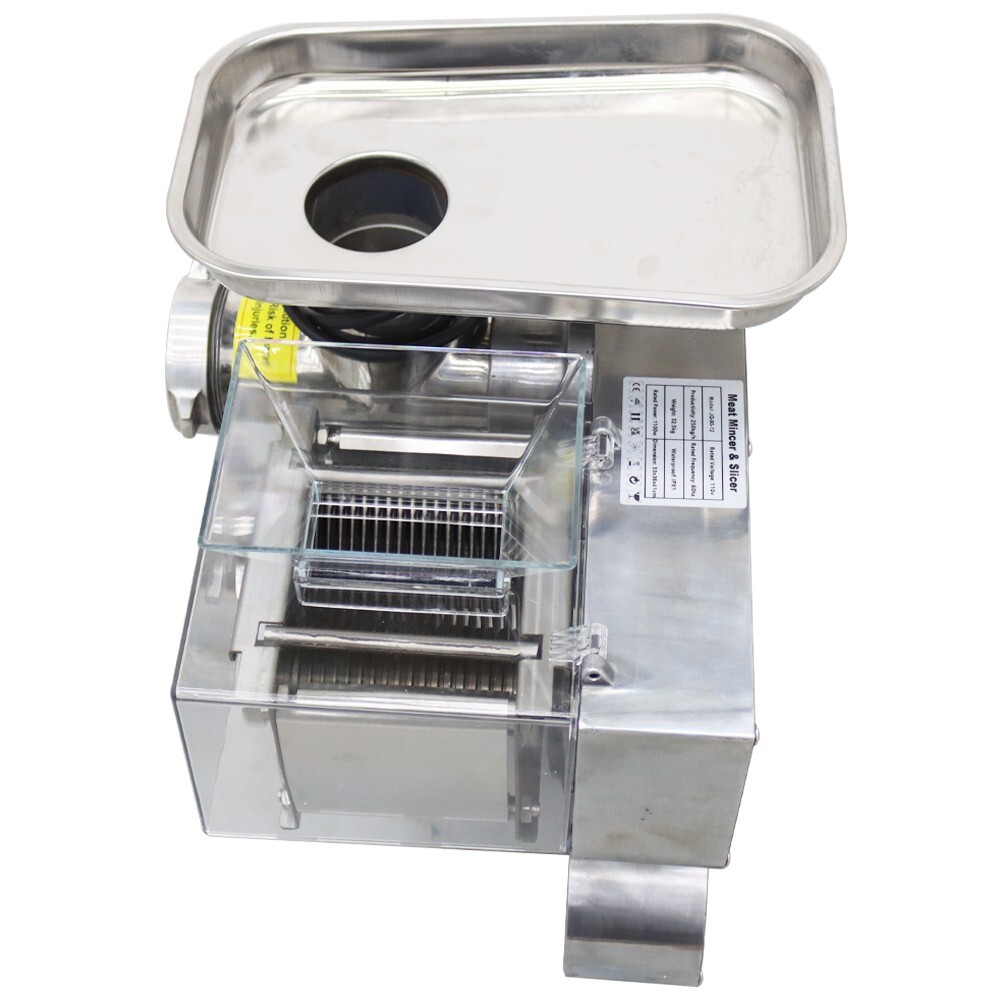 Commercial Kitchen Desktop Dual Purpose Meat Grinder & Cutting Machine 110V
