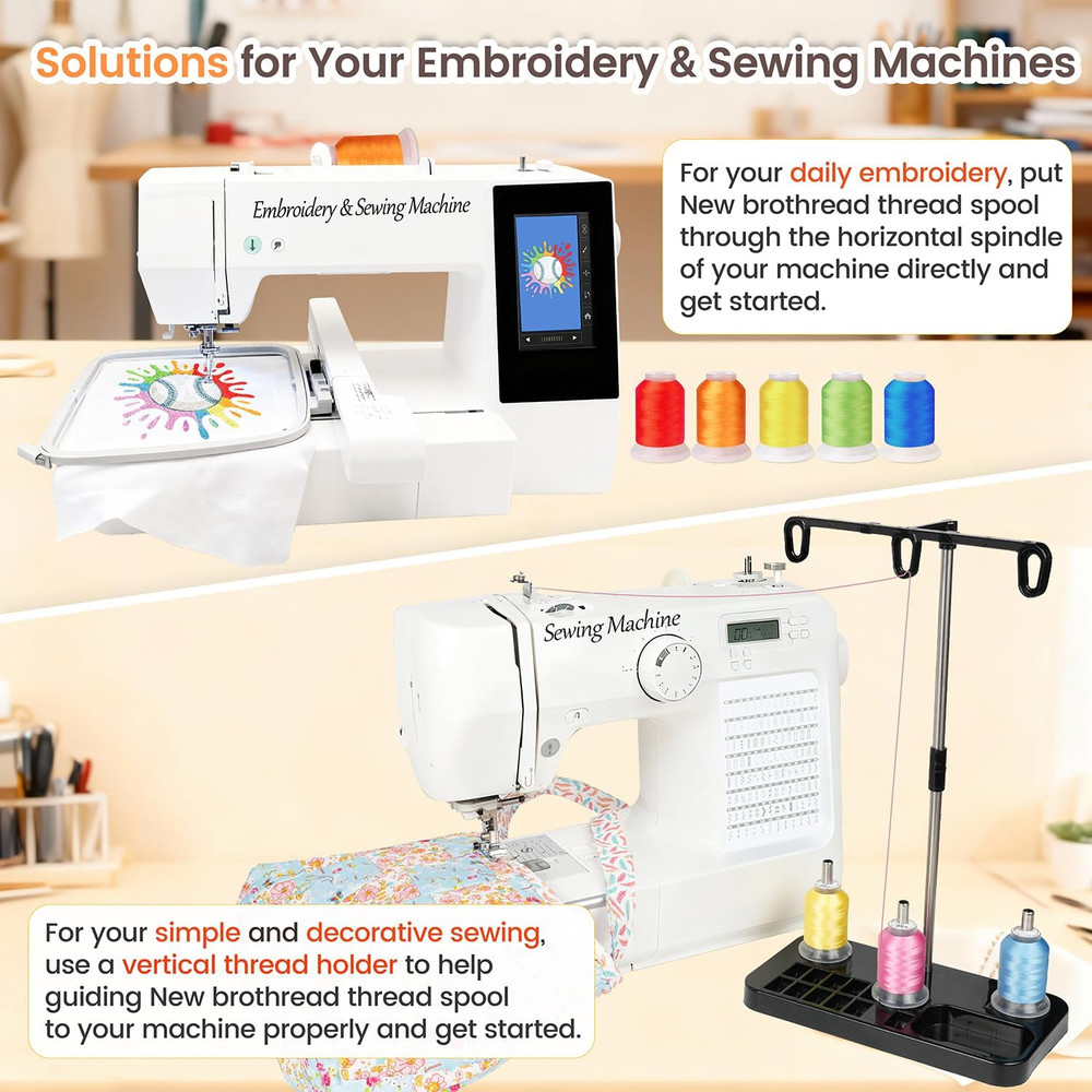 80 Spools Polyester Embroidery Machine Thread Kit 500M (550Y) Each Spool - Color