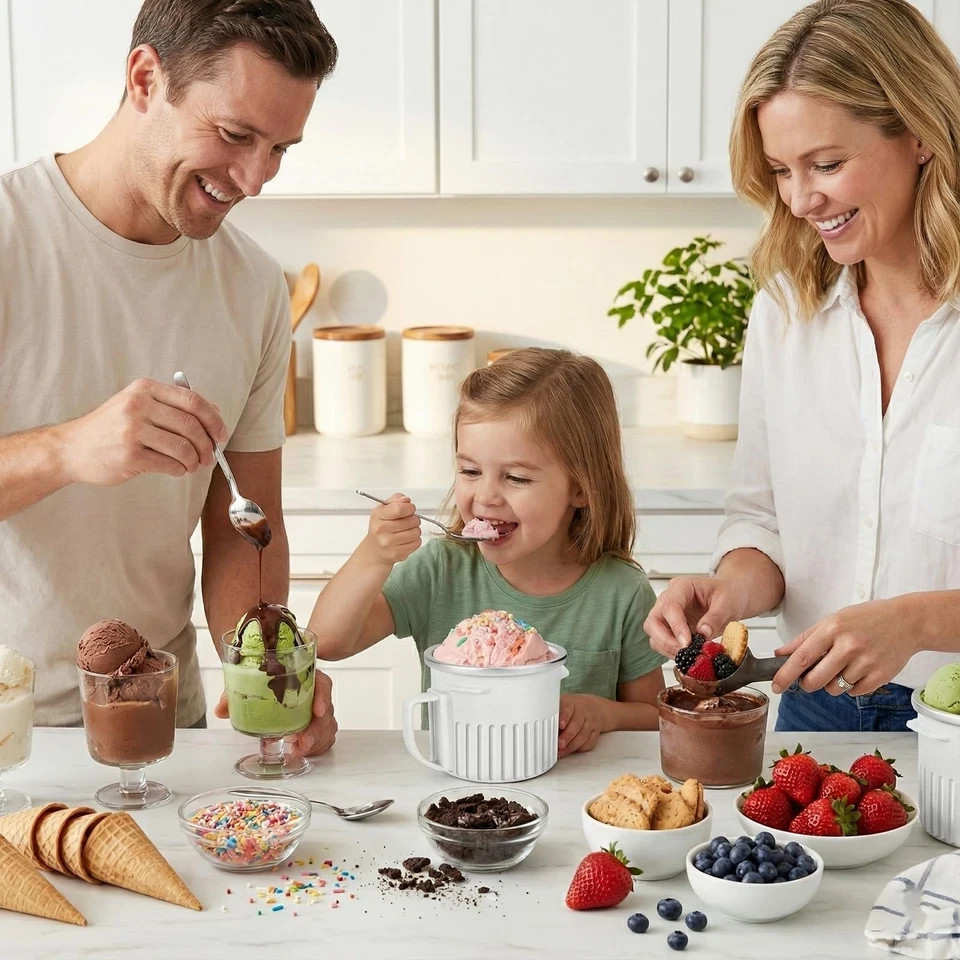 Ice Cream Attachment for Kitchenaid Stand Mixer with 250ML 250ML, White