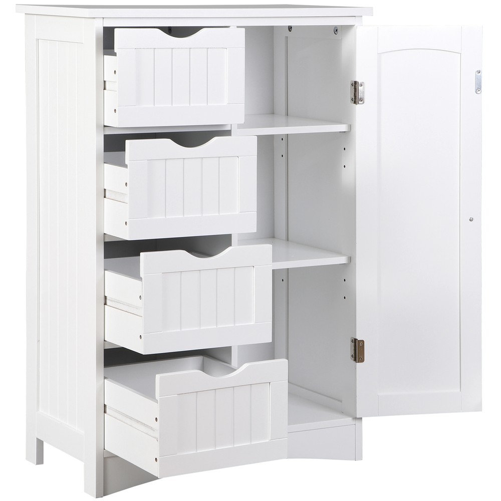 Bathroom Storage Cabinet Freestanding Floor Storage Cupboard Adjustable Shelf