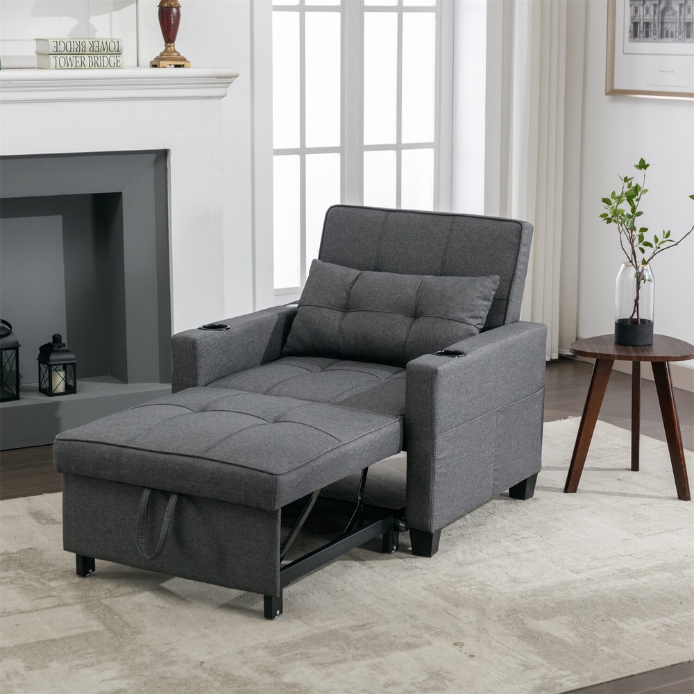 Convertible Sleeper Sofa Bed 3-in-1 Multi-Function Folding Sofa Bed w/ USB Ports
