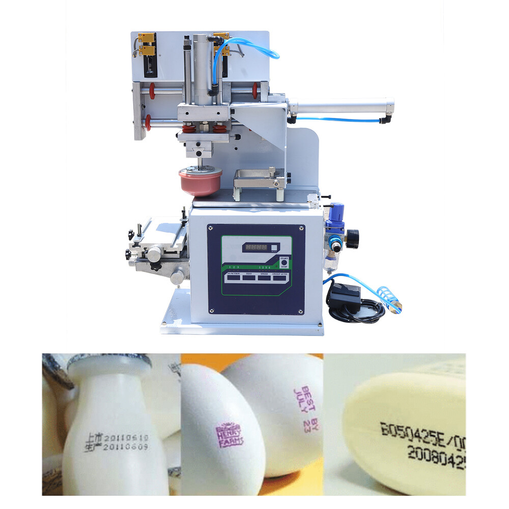 Pneumatic Pad Printing Machine Sealed Ink Pad Printer Cups Stamping Embossing.