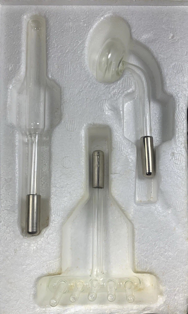 Master Violet Ray High Frequency Unit & Attachments(3) WORKS! Original Receipt!