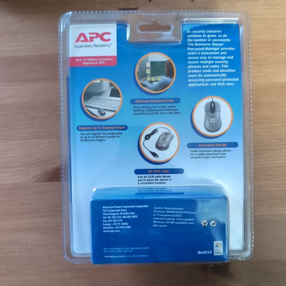 APC Biometric Mouse Password Manager