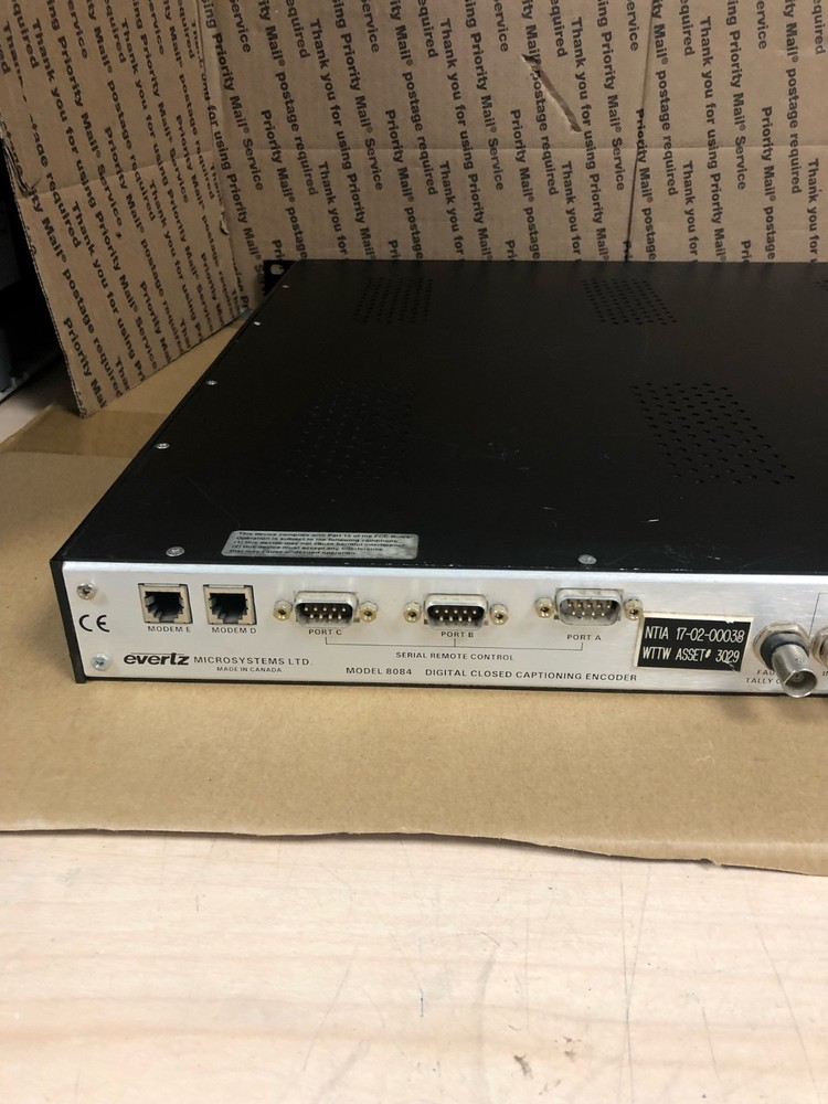 Evertz Model 8084 Digital Closed Captioning Encoder W/RACK EARS (TESTED)
