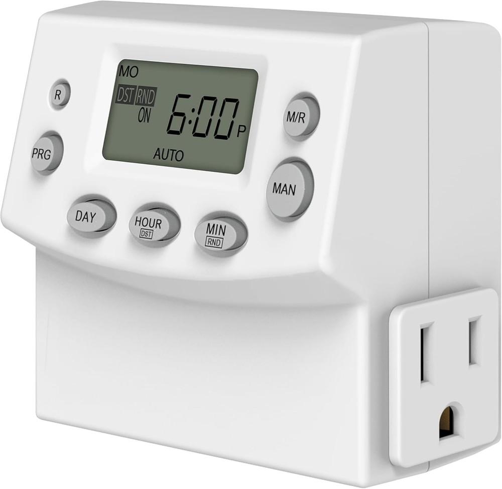 2 Pack Heavy Duty Programmable Digital Timer for Electrical Outlets, 120V