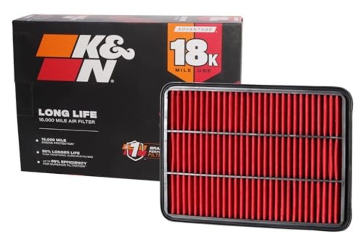 Engine Air Filter: Long Life 18,000 Mile Replacement Air Filter: Compatible