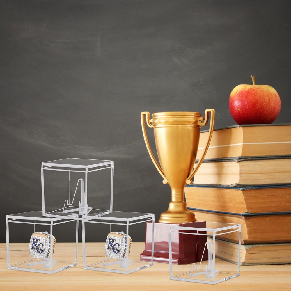 6 Pack Championship Ring Display Case Clear Acrylic 6 Pack,