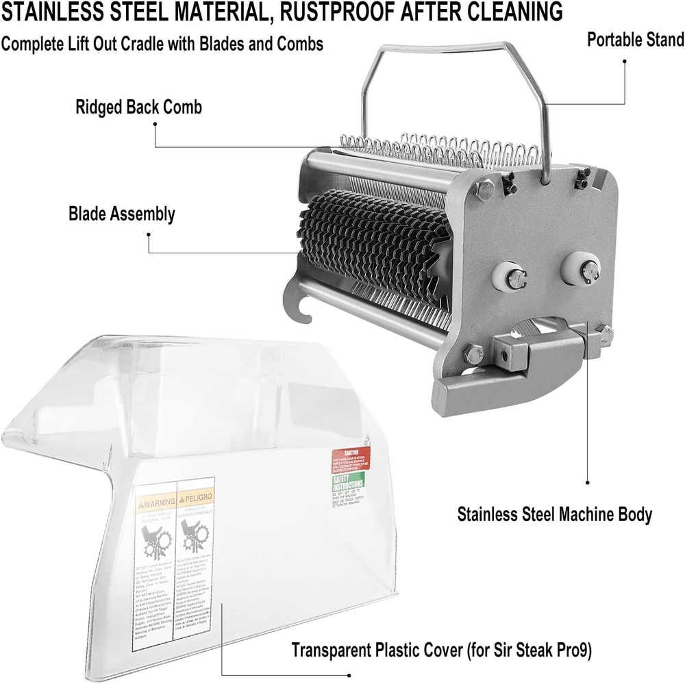 Complete Cradle Assembly With Safety Cover Handle Meat Tenderizer Kit for Biro