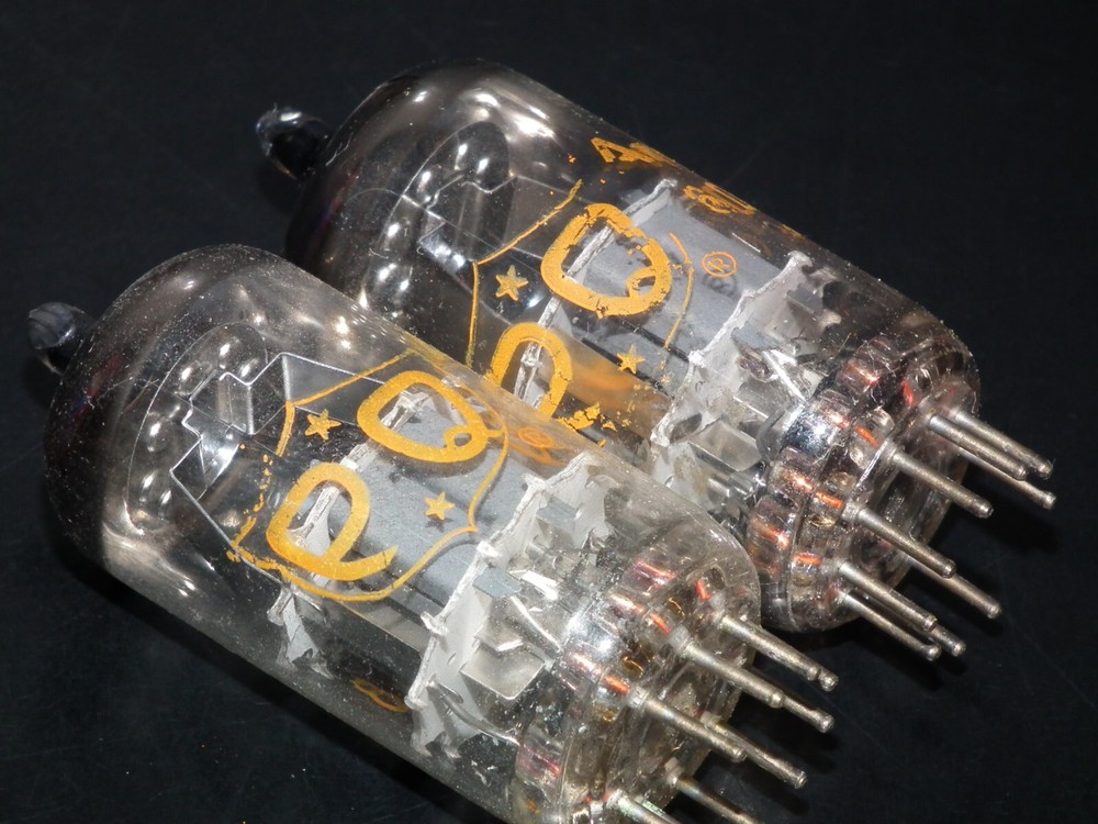 6DJ8 ECC88 Amperex PQ Holland Matched Pair Used Tested 95% A Frame Getter