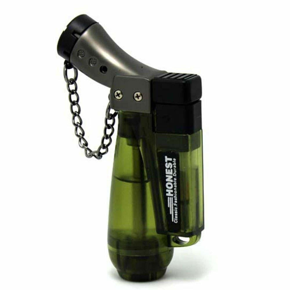 Refillable Windproof 1300'C Butane Viewable Single Flame Jet Lighter Torch
