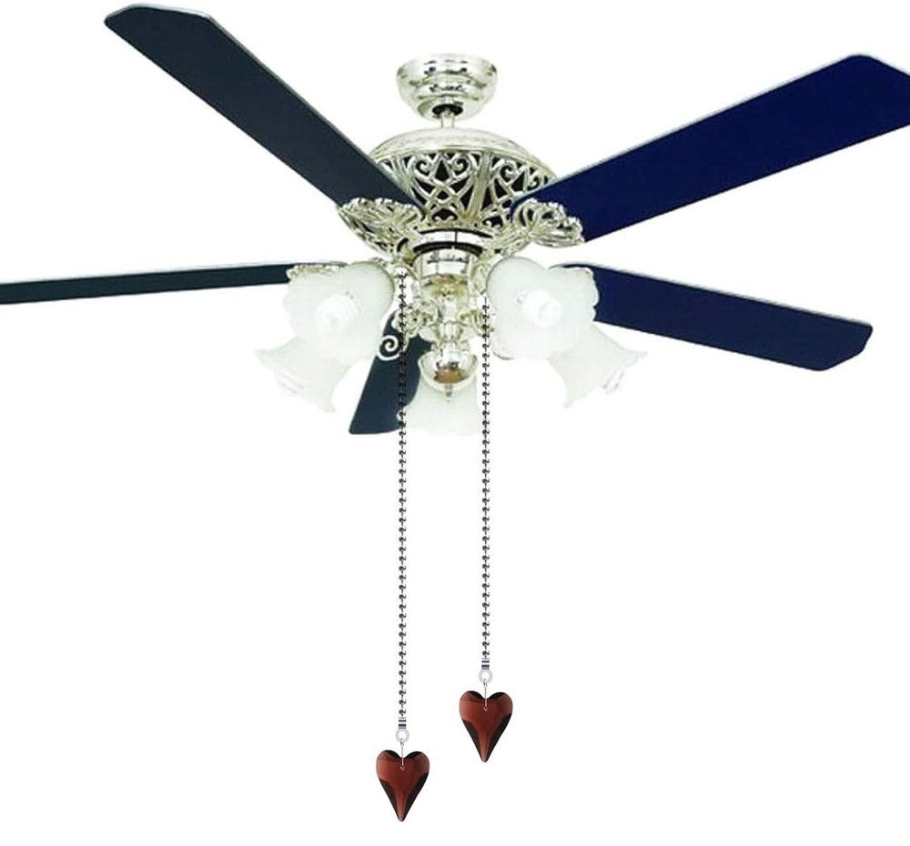 Ceiling Fan Pull Chain Extender, 2-Pack 12 Inch Crystal Heart Decorative Pull...