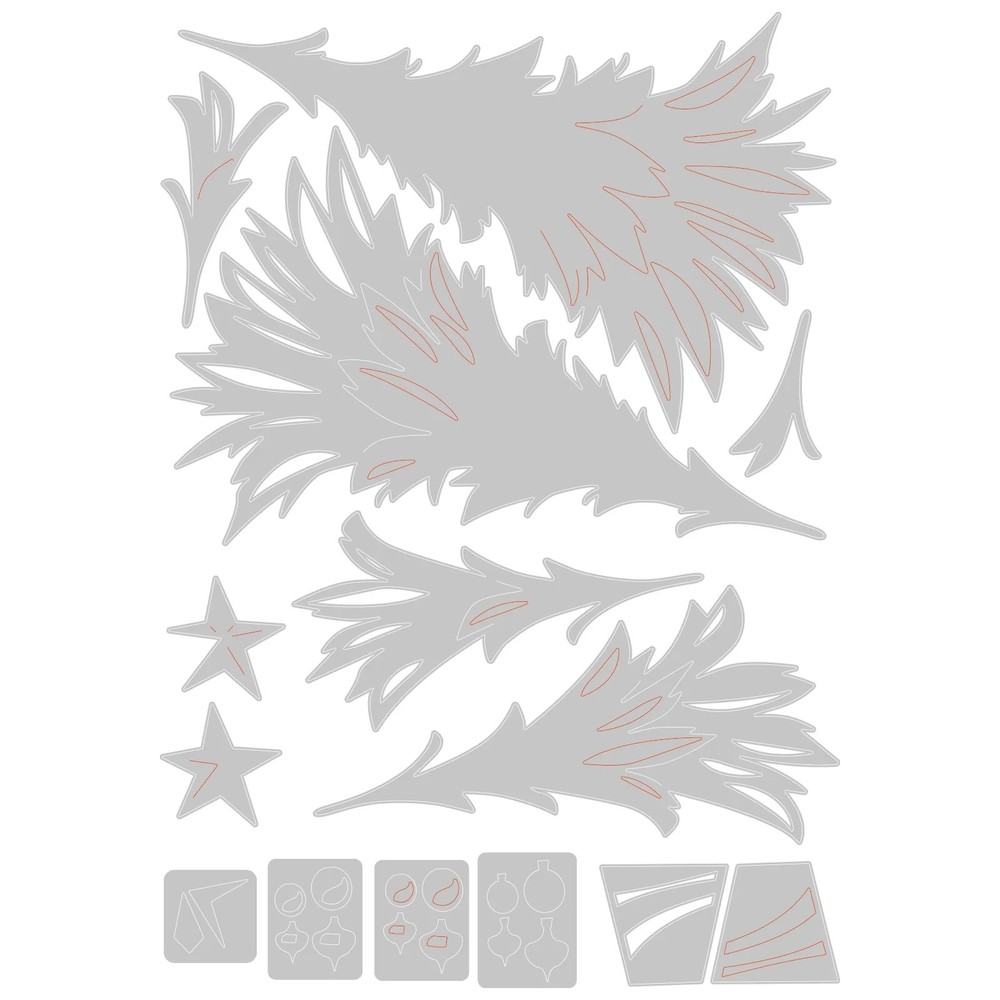 Tim Holtz "COLORIZE: TRIM A TREE" Sizzix Thinlits Cutting Dies Holiday 2023