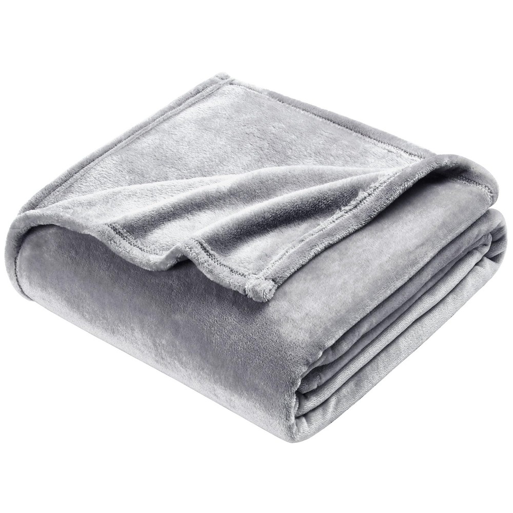 DREAMNINE Extra Large Soft Comfy Fluffy Queen Size - 90" x 90", Plain - Grey
