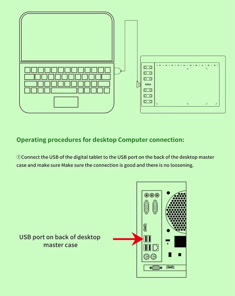 VIN1060 Plus Graphic Drawing Tablets Digital Pen Tablet for Mac, Windows Android