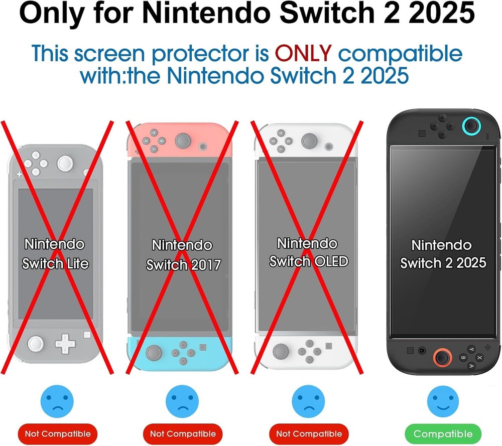 Nintendo Switch 2 Screen Protector 7.9'' Tempered Glass [2Pack], Bubble Free