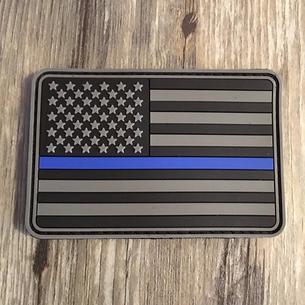 Urban Thin Blue Line American Flag PVC Patch