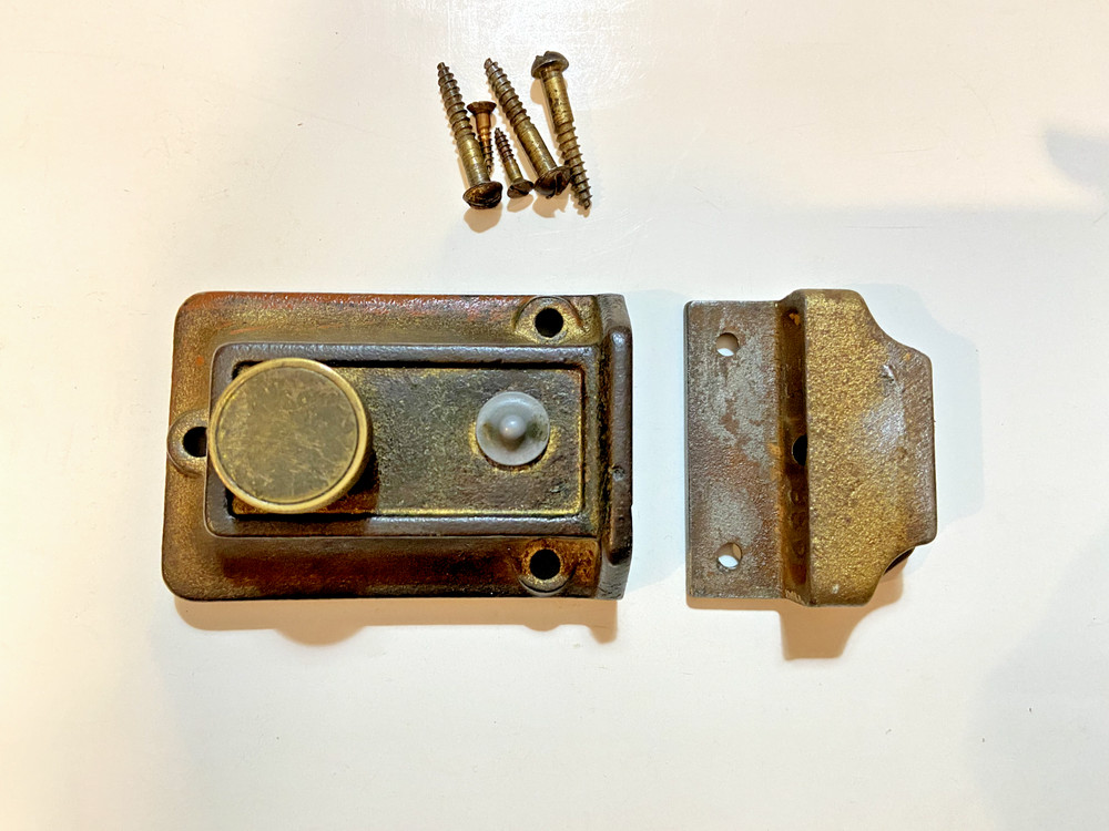 Vintage Dead Bolt Lock Set 988 24 Cast Iron