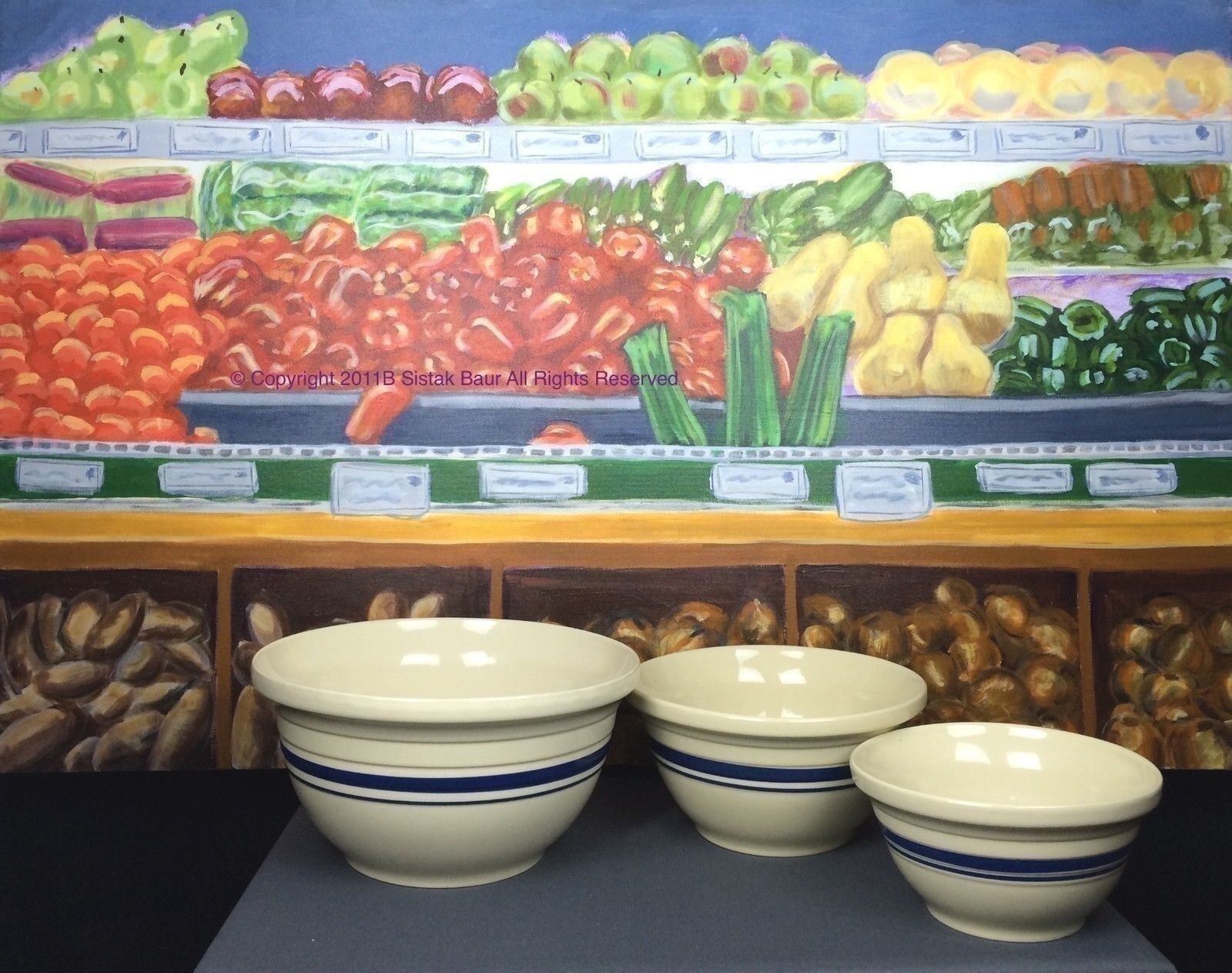 Art Fresh Vegetable Market Painting Original for Deli Restaurant 30x48