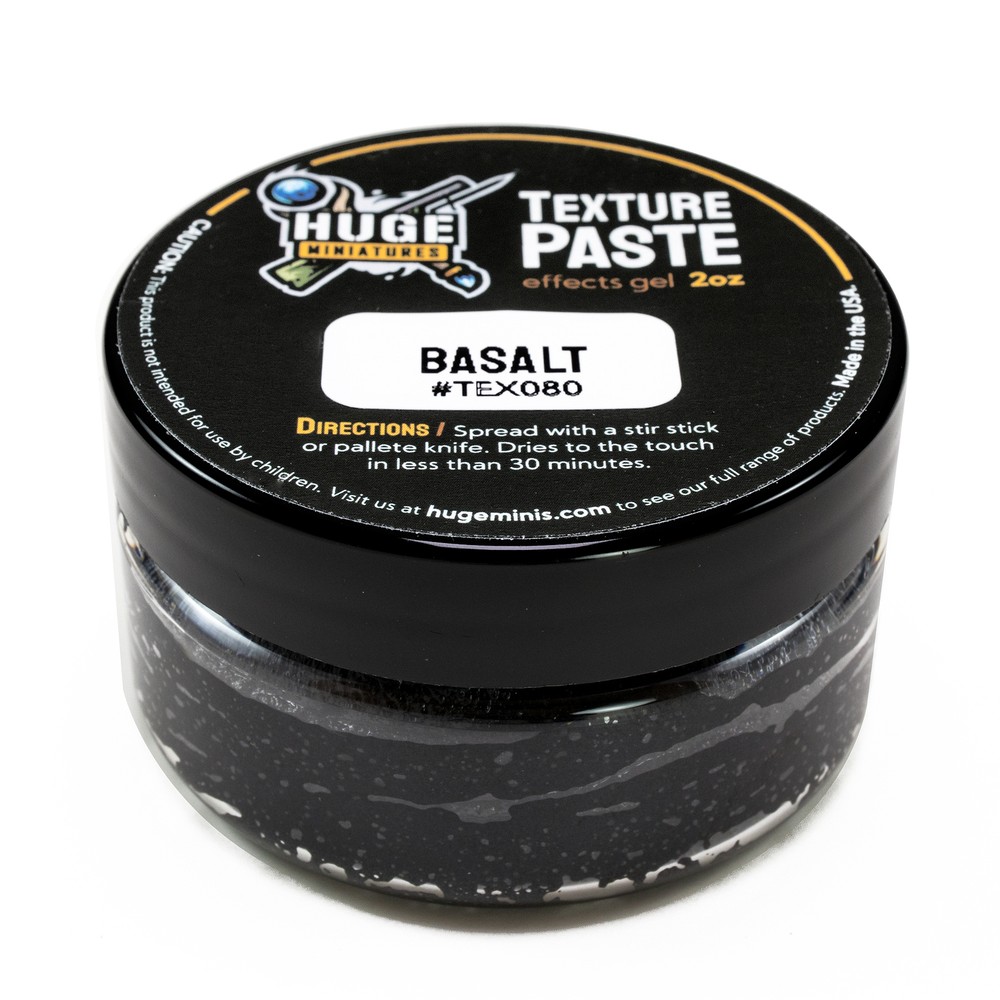 Huge Miniatures Texture Paste, Basalt Model Basing Paint – 2oz Resealable Jar