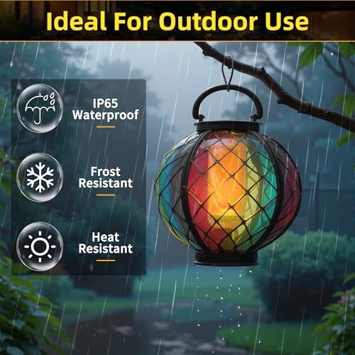 Solar Light Replacement Top with Flickering Flame, 2 Pack Waterproof Solar