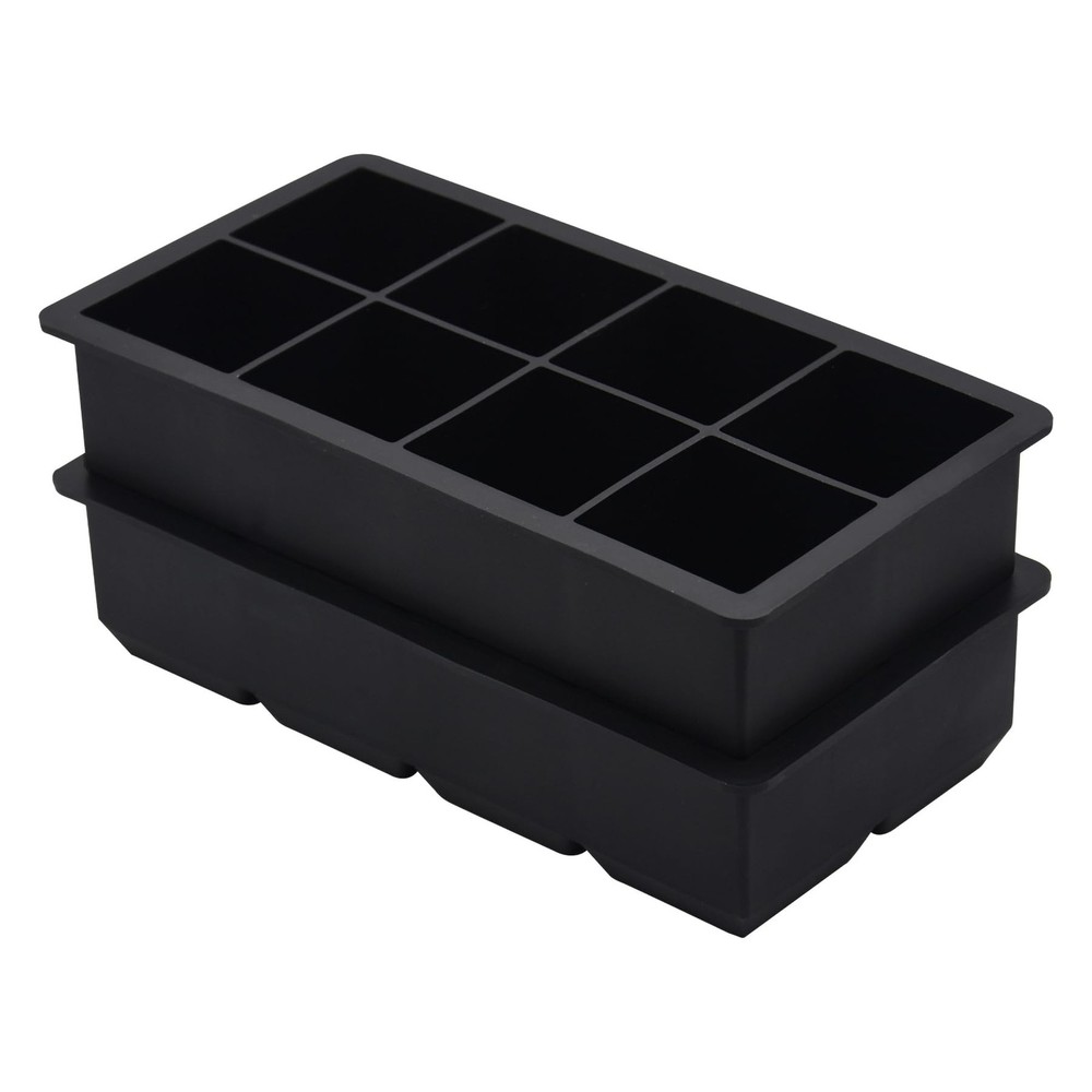 Large Ice Cube Tray for Whiskey,2 Pack Stackable Big Ice Cube Molds Make 16 B...